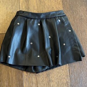 Zara Black Mini Skirt with Silver Accents